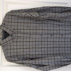 Banana Republic Blue and Gray Checkered Shirt
